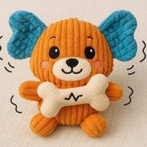 Interactive Plush Squeaky Toy with Crinkle Sound for Small Dogs