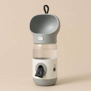 13 Dog Water Bottle with Built In Waste Bag Dispenser and Bowl