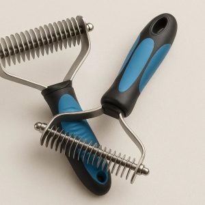 26 Dual Sided Undercoat Rake for Dogs with Long Hair and Thick Fur