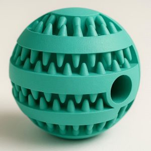 6 Rubber Dental Chew Ball with Raised Cleaning Nubs and Treat Hole