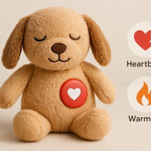 Plush Cuddle Toy with Heartbeat and Warming Feature for Puppies