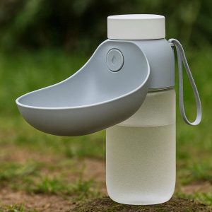 Leak Proof Dog Water Bottle with Foldable Bowl for Outdoor Travel